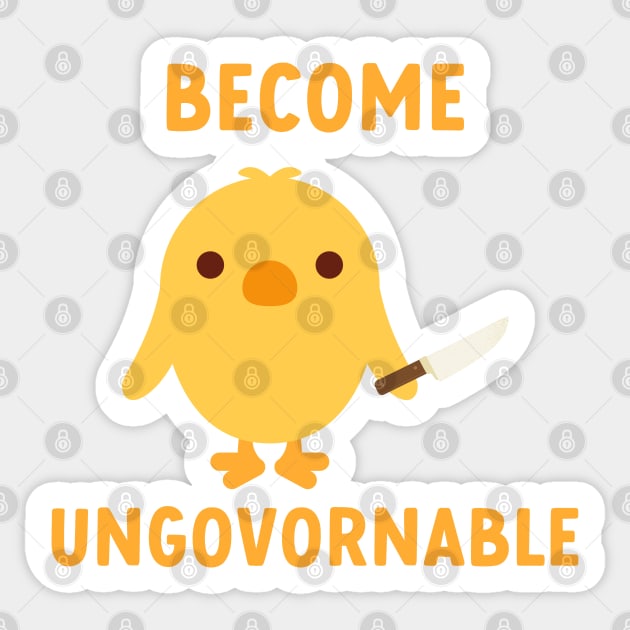 become ungovornable Sticker by goblinbabe